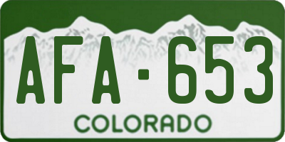CO license plate AFA653