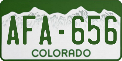 CO license plate AFA656