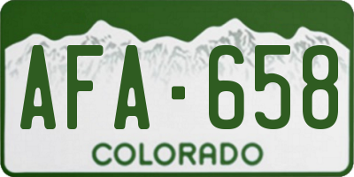 CO license plate AFA658