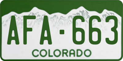 CO license plate AFA663