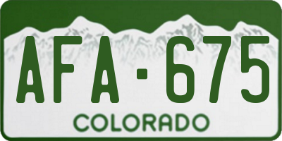 CO license plate AFA675