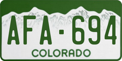 CO license plate AFA694