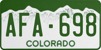 CO license plate AFA698