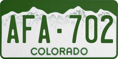 CO license plate AFA702