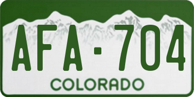 CO license plate AFA704