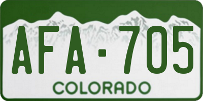 CO license plate AFA705