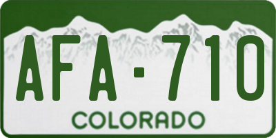 CO license plate AFA710