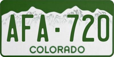 CO license plate AFA720