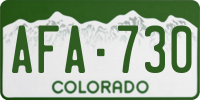 CO license plate AFA730