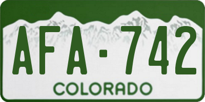 CO license plate AFA742