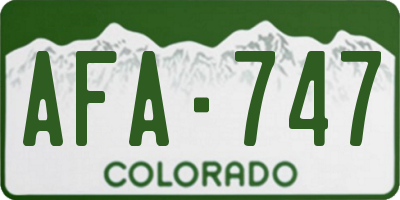 CO license plate AFA747