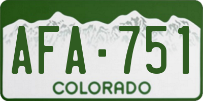 CO license plate AFA751