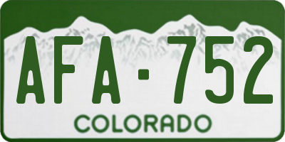 CO license plate AFA752