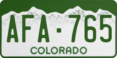 CO license plate AFA765