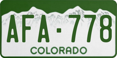 CO license plate AFA778