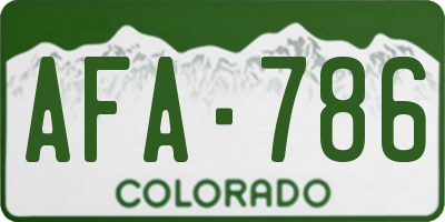 CO license plate AFA786