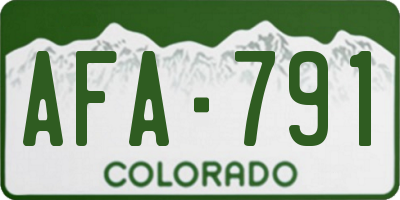 CO license plate AFA791