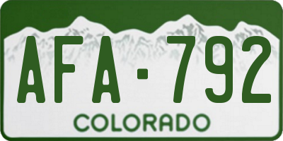 CO license plate AFA792