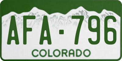 CO license plate AFA796