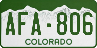 CO license plate AFA806