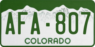 CO license plate AFA807