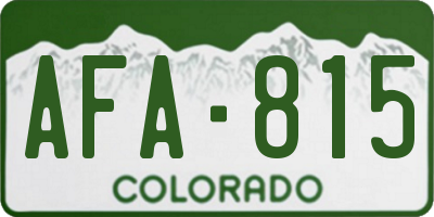 CO license plate AFA815