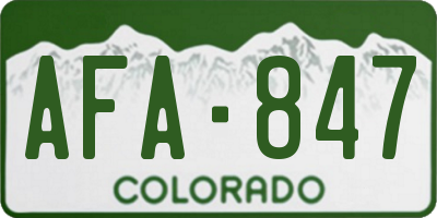 CO license plate AFA847