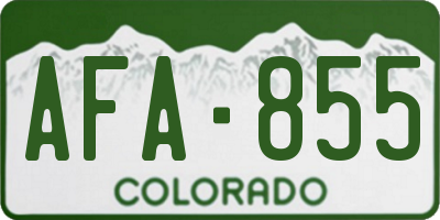 CO license plate AFA855