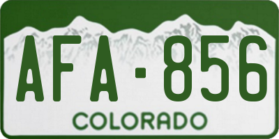 CO license plate AFA856