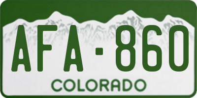 CO license plate AFA860