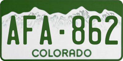 CO license plate AFA862
