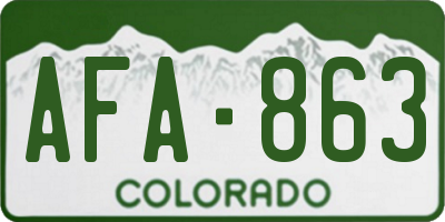 CO license plate AFA863