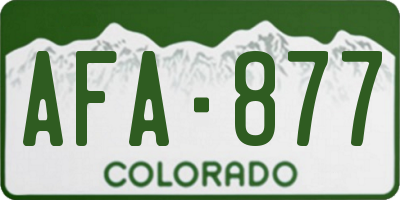 CO license plate AFA877