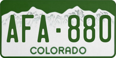 CO license plate AFA880