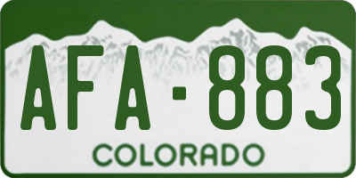 CO license plate AFA883
