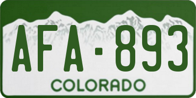 CO license plate AFA893