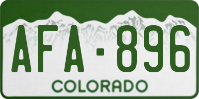 CO license plate AFA896