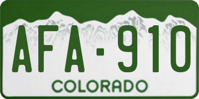 CO license plate AFA910