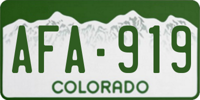 CO license plate AFA919