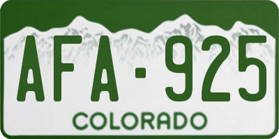 CO license plate AFA925