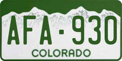 CO license plate AFA930