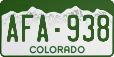 CO license plate AFA938