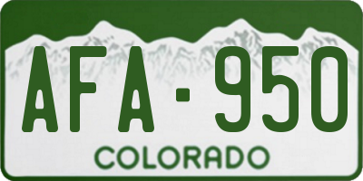 CO license plate AFA950