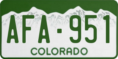 CO license plate AFA951