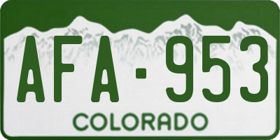 CO license plate AFA953
