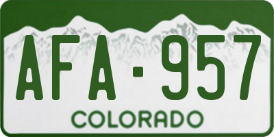 CO license plate AFA957
