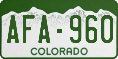 CO license plate AFA960