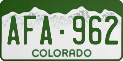 CO license plate AFA962