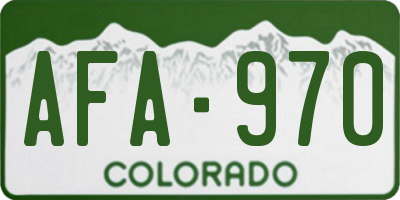 CO license plate AFA970