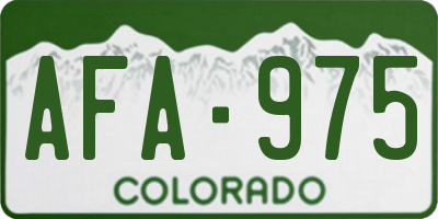 CO license plate AFA975
